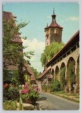 Rothenburg ob Der Tauber Wehrgang Beim Klingentor Wall Germany Postcard
