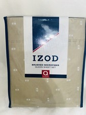 IZOD Logo Brushed Microfiber Queen Sheet Set 4pc 100 Polyester