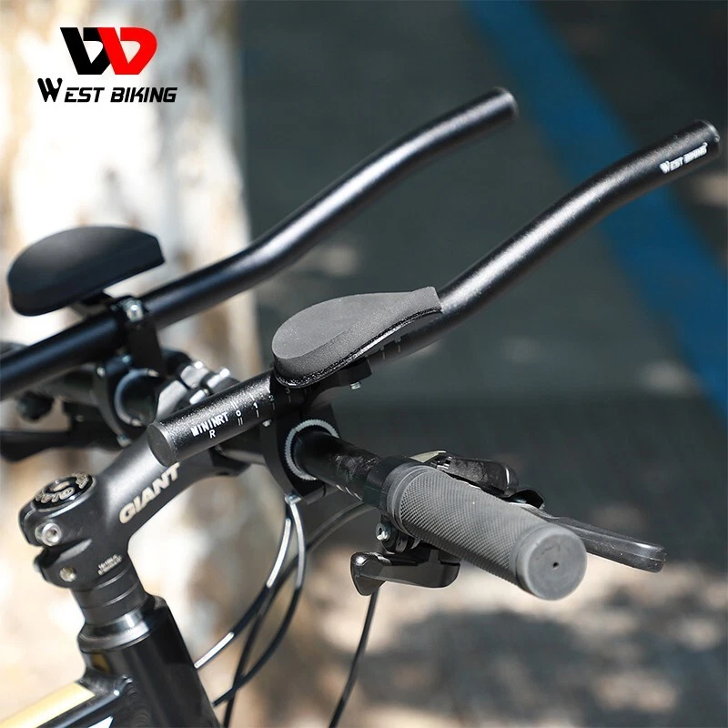 Clip de manillar de reposabiés de bicicleta en barras aerodinámicas de extensión de bicicleta de carretera para triatlón Foto 2 de 4