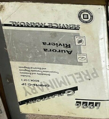 1996 Oldsmobile AURORA Buick RIVIERA Vorläufiges Handbuch 2 von 2 OEM