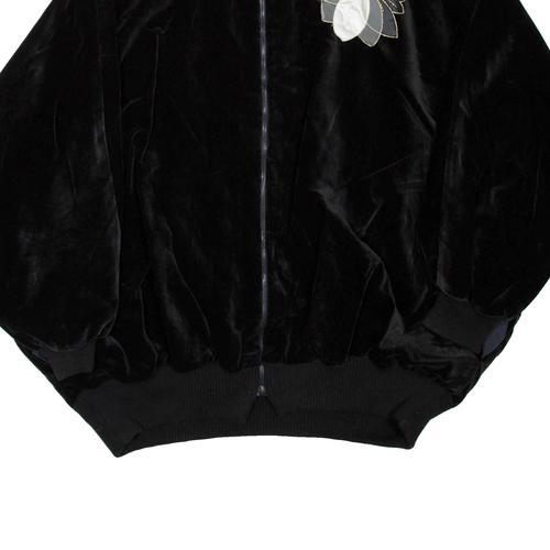 Mens Bomber Jacket Black Velvet XL - Picture 5 of 6