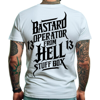Stuff Box Herren Rundhals kurzarm T-Shirt Operator weiß STB-1221 Print TShirt
