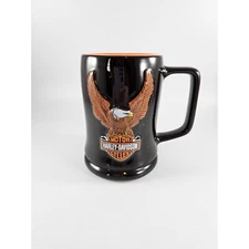 Harley Davidson Large Mug Raised Eagle 2020 the Encore Group Black Orange