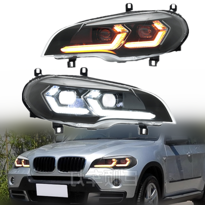 For BMW X5 E70 2007-2013 Projector Headlights LED DRL Left & Right