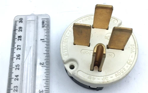Hubbell 30A, 250V, 3P, 4W, Straight 8431C Angle 8432C Plug W/O Housing New