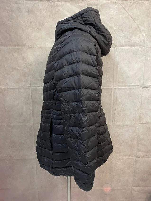 Lands' End женщин с капюшоном черный пуховик куртка на молнии размер L (14-16) - Изображение 2 из 4