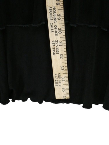 Chico Travelers Maxi midi Skirt Sz 1 M/8 Black Slinky Flounced lettuce hem Hi Lo - Picture 8 of 10