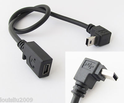 2pcs Mini 5pin USB Male To Female Down direction Angle 90 degree USB Adapter New