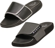 Norty Mens Summer Casual Slide Strap Slip On Shower Sandals Runs One Size Small