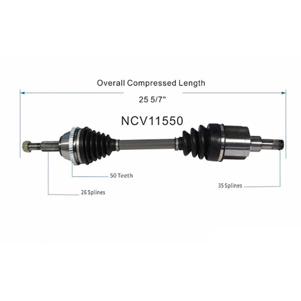Front CV Joint Axle Shaft Pair Set 2 For Lincoln Continental 4.6L 2002 2001 2000 - Image 2 of 4
