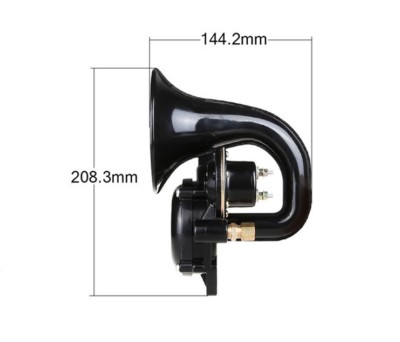 Klaxon à Air Noir 12V 24V 130dB - Trompette Puissante Pour Camion, Voiture, Bus, Camping-Car Et 4x4