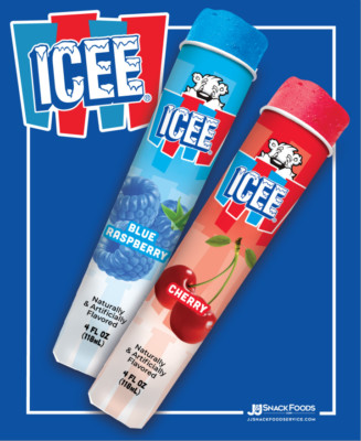 Icee Squeeze Tube Blue and Red, Ice Cream Turck Sticker 5''x7''