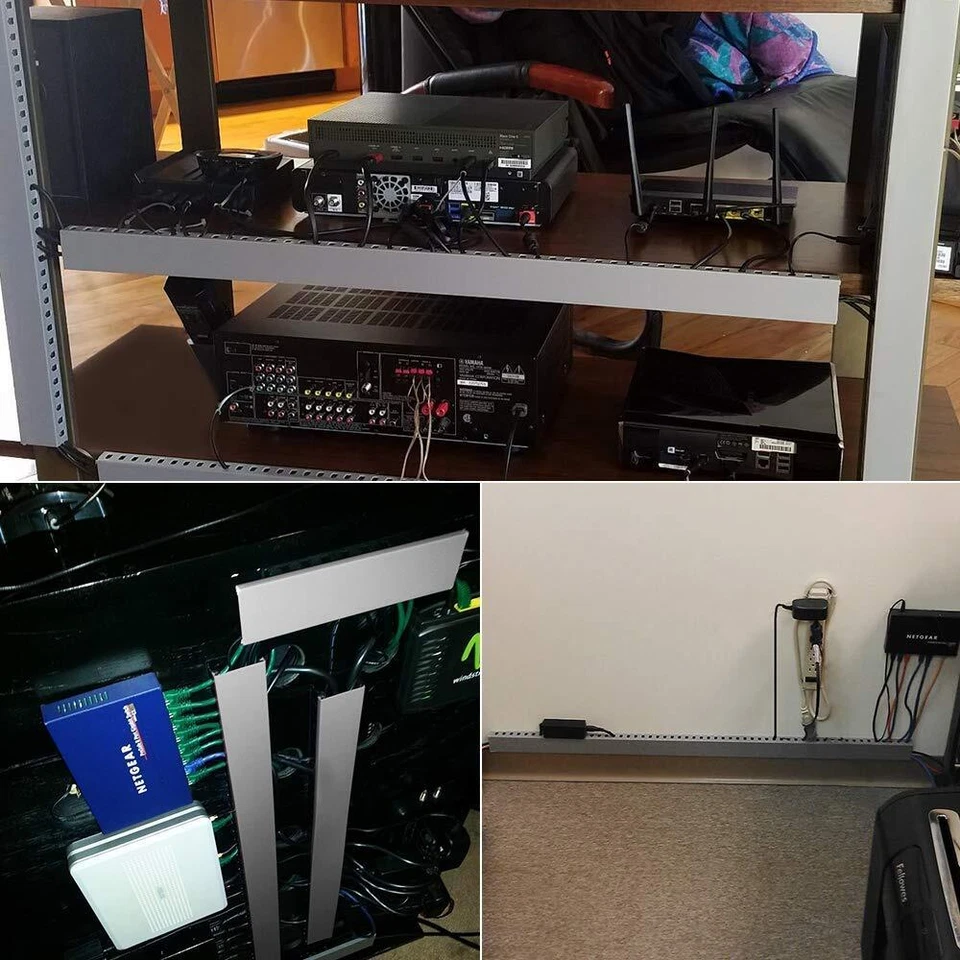 Kit de pista de rodadura de cable, conducto de cableado de ranura abierta de 138 pulgadas con cubierta de gestión de cables Foto 3 de 4