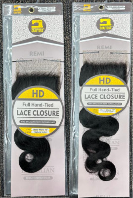 CRAFTORS-4*4 Verschluss brasilianisches Remi 100 % Body Wave 10''''-18'''' natürliches menschliches Haar UK