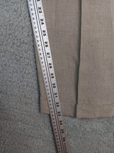 Claiborne Men's Beige Linen Blend Pleated Front Cuffed Casual Pants Size 38x34 - Picture 6 of 10