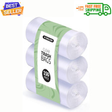 4 Gallon Trash Bags 150 Small Mini Garbage Clear Waste Basket Trash Bulk Plastic