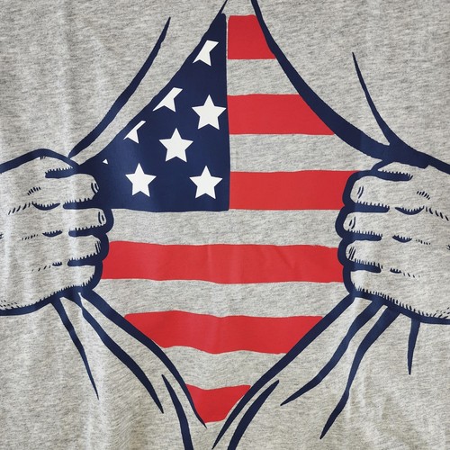 Carter's Boys Happy Fourth Flag Tee Free To Be Awesome 14,10,12,7,6,3T Gray/Navy - Picture 4 of 9