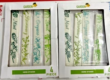 8-PC Herb Stake Plant Markers Rosemary Mint Oregano Basil Ceramic Garden Label