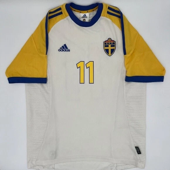 Camiseta de fútbol Adidas original visitante Ibrahimovic #11 Suecia 2000/2001/2002 (M) Foto 3 de 4