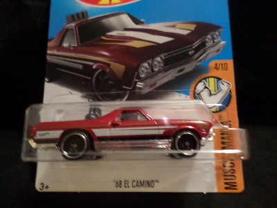 HW HOT WHEELS 2017 HW MUSCLE MANIA #4/10 '68 EL CAMINO RED HOTWHEELS VHTF