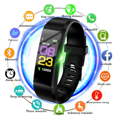 Smart Watch Bluetooth Heart Rate Blood Pressure Sport Fitness Tracker Pedometer