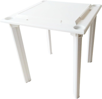 Bene Casa Waterproof Plastic Game Table with Drinks Holder, Built in Tile Rack, 