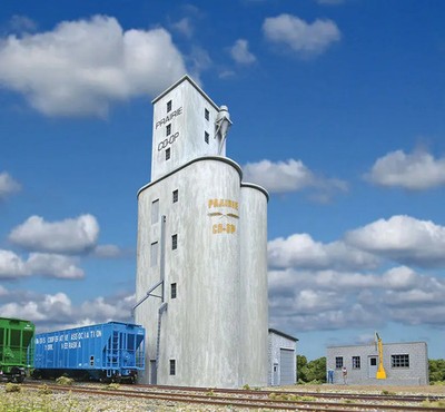 Walthers Cornerstone HO Prairie Co-Op Elevator Kit 5-1/8 x 7-1/4 x 12in 933-4047