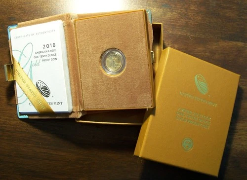 2016-W 1/10 Oz American Gold Eagle Proof $5 Coin In OGP