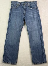 Levis Jeans 36x34 (34x32) Blue 569 Loose Denim Pants Washed Out Faded Whisker