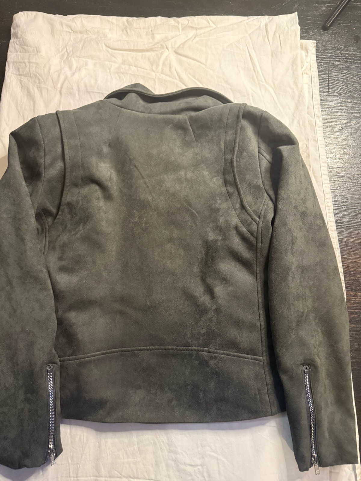 Men's Gray Solid Zip Jacket Size L Regular Multip… - image 6