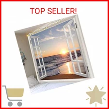 Homiest 3D Ocean Tapestry Wall Hanging Sun Sunset Sea Beach Landscape Tapestry W