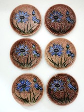 Vintage 6 Kuchen-Teller Villeroy & Boch Kornblume handgemalt V&B Ø 16,7 cm