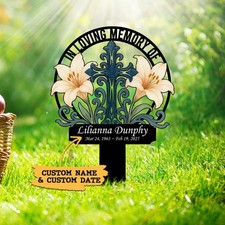 Personalized Memorial Garden Stake, In Loving Memory Sympathy Gift