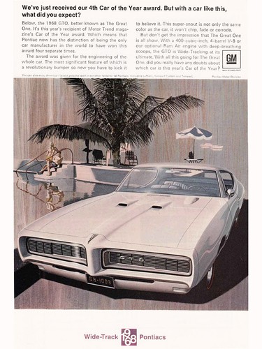 1968 Pontiac GTO: We've Just Received Our 4th Car Vintage Print Ad