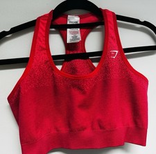 Gymshark Womens Lg Adapt Ombre Seamless Red Textured Sports Bra Medium Support