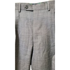 Chaps Mens Dress Pants Gray 100% Wool Straight Pleated Trousers 36x30 New W/Tags