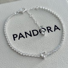Pandora S925 ALE - Heart CZ Tennis Bracelet - Size 16-20cm