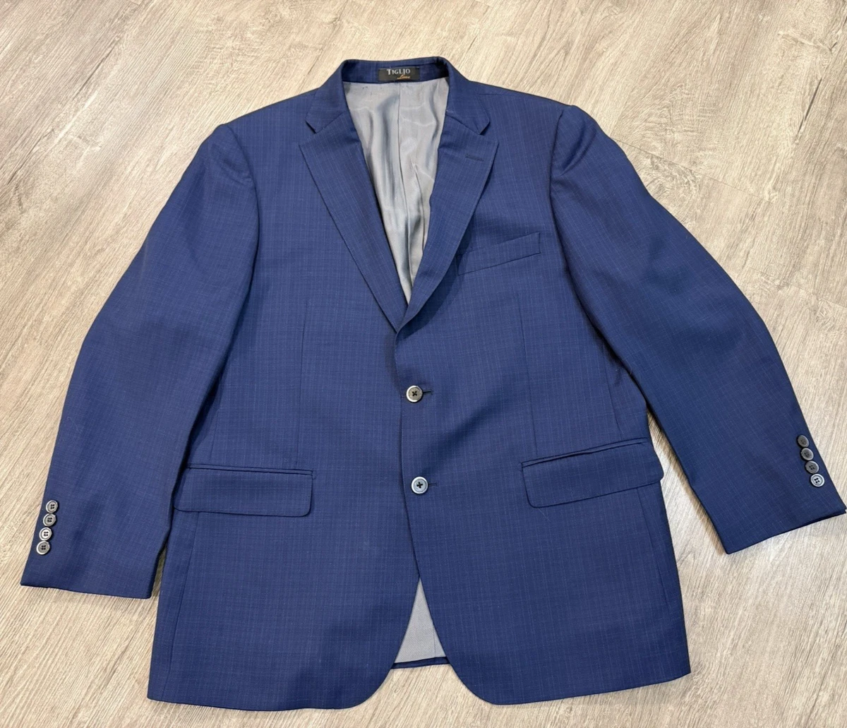 Costume Homme Slim Fit Italien Tiglio Taille 44 Long - Laine, Coupe Moderne, Occasion Très Bon état