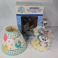 Vintage Baby Looney Tunes Nursery Lamp Dolly Tweety Bird Bugs Bunny Plush 1997
