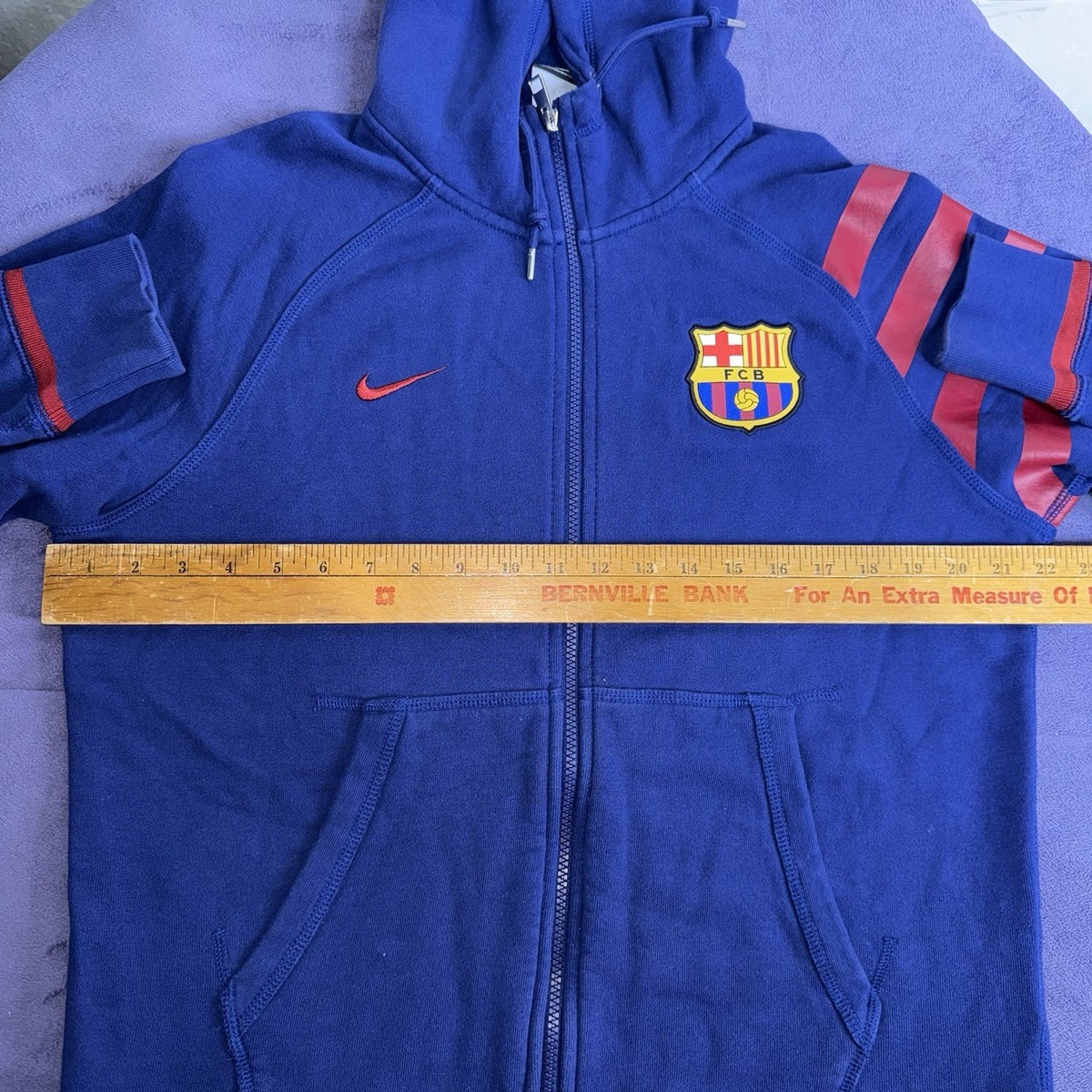Nike FC Barcelona ハーフジップウェア 青 Nike FC Barcelona 24/25 Club French Terry Full-Zip Hoodie