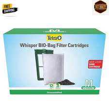 TETRA WHISPER BIO-BAG DISPOSABLE FILTER CARTRIDGES UNASSEMBLED MEDIUM 12 PACK