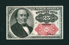 1874 25¢ Cents ((AU)) Fifth Issue U.S. Fractional Currency ** PAPER CURRENCY