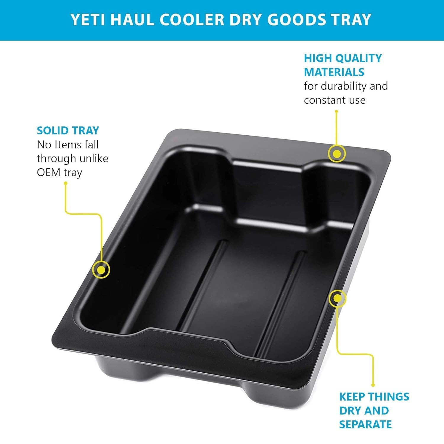 Beast Cooler Accessories Solid Plastic Tray for Yeti Tundra Haul - 12" Black