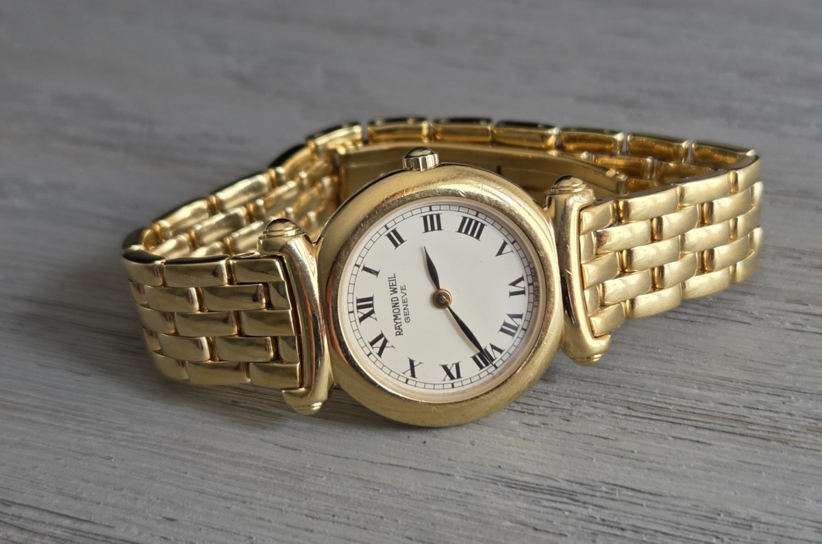 Raymond Weil Geneve 18k Gold Electroplated Ladies Watch 5866 Gold