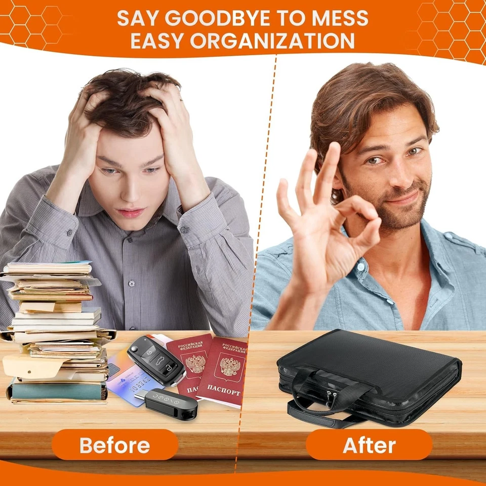 Important Document Organizer with Handle, Fireproof Accordion File Organizer wit - Image 3 of 4