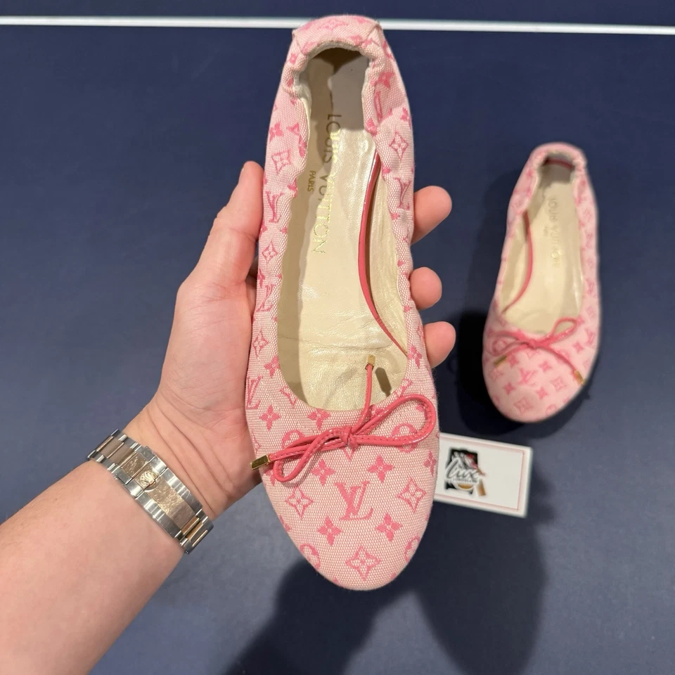 Louis Vuitton Rosa Monograma Lona Mini Lin Ballet Pisos Talla 36.5 (US 6-6.5) Foto 2 de 4