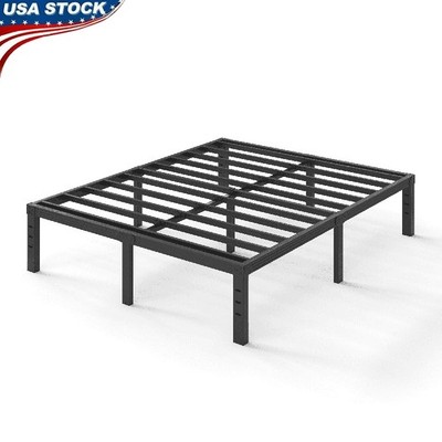14'' Heavy Duty Metal Platform Bed Frame No Box Spring Needed, Queen Size