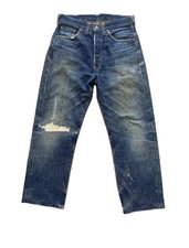 Vintage Distress Levis 501 Big E Selvedge Hidden Rivet Top Button 555
