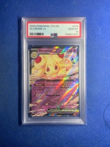 2025 POKEMON JTG EN-JOURNEY TOGETHER #075 ALCREMIE EX PSA 10