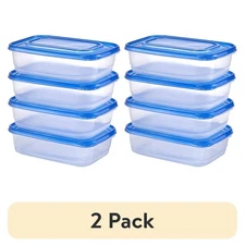 5.23Cup Stackable Rectangle Food Storage Containers BPA Free Plastic W/ Lids New